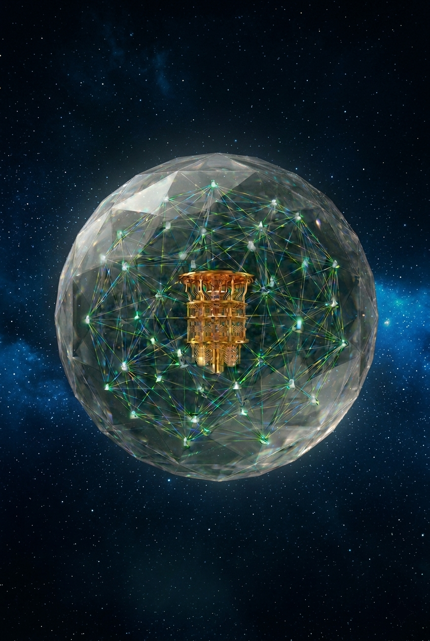 Quantum computing sphere in space — the Callisto AI system from What the Stars Encoded by Dr. B. Cem Sener